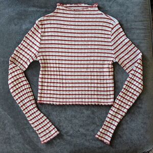 Striped Ribbed Long Sleeve Top